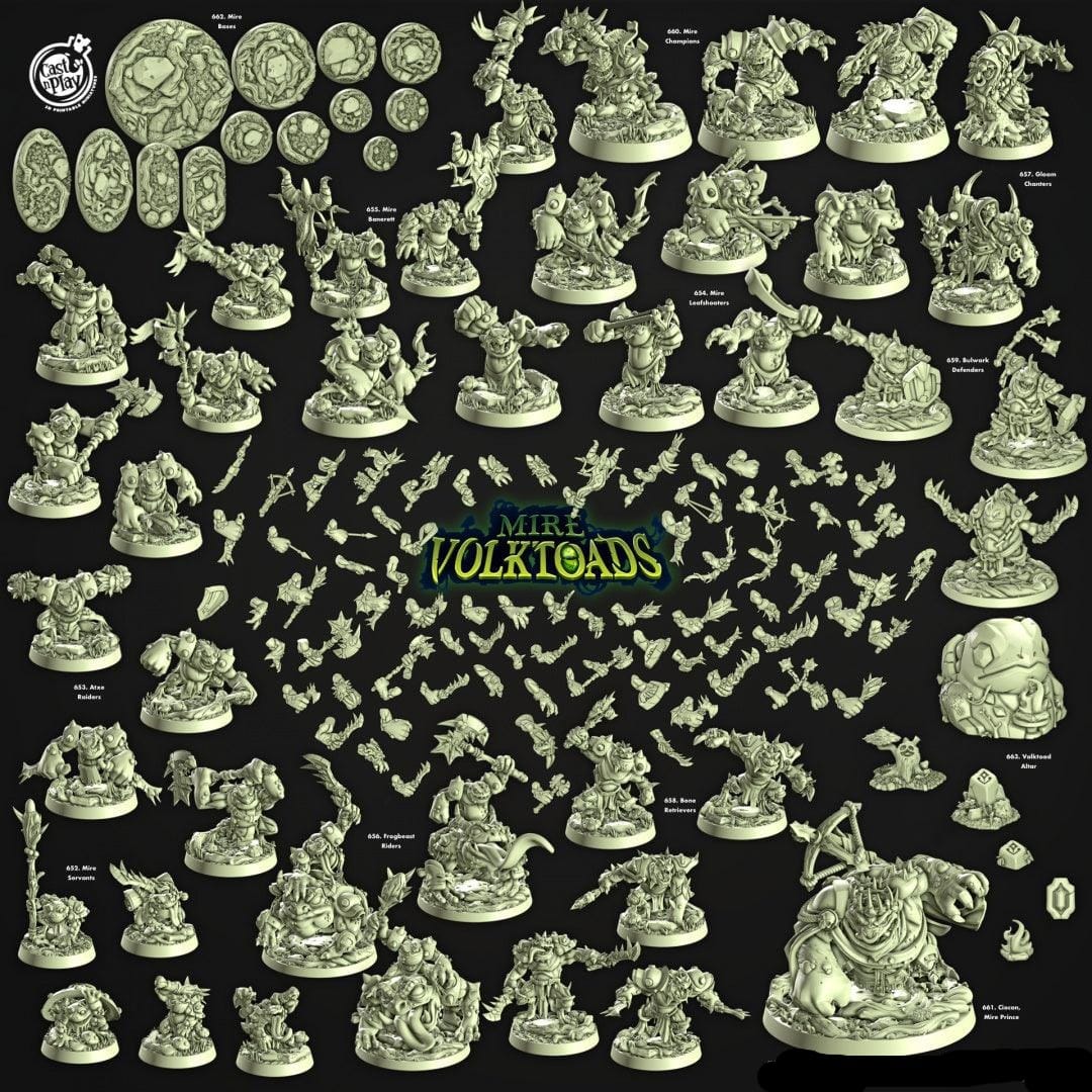 3D Printed Cast n Play Mire Champions Mire Volktoads Set 28mm 32mm D&D
