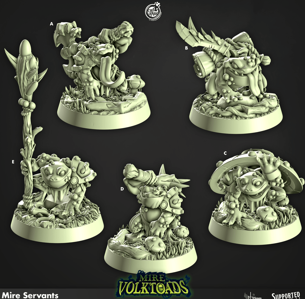 3D Printed Cast n Play Mire Servants Mire Volktoads Set 28mm 32mm D&D
