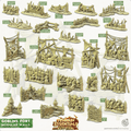 3D Printed Cast n Play Modular Walls Goblins Fort Set 28mm 32mm D&D