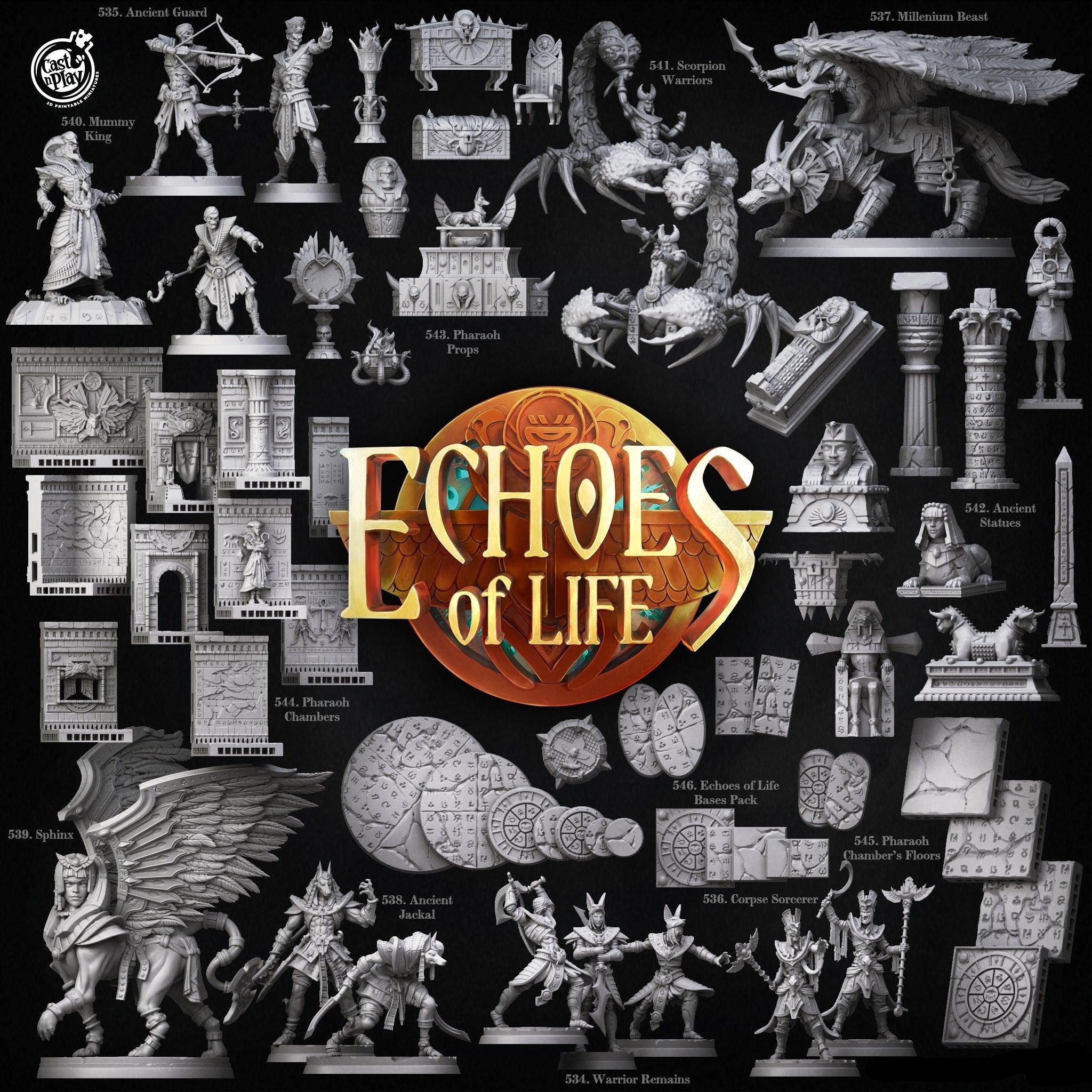 3D Printed Cast n Play Mummy King Echoes of Life 28 32mm D&D