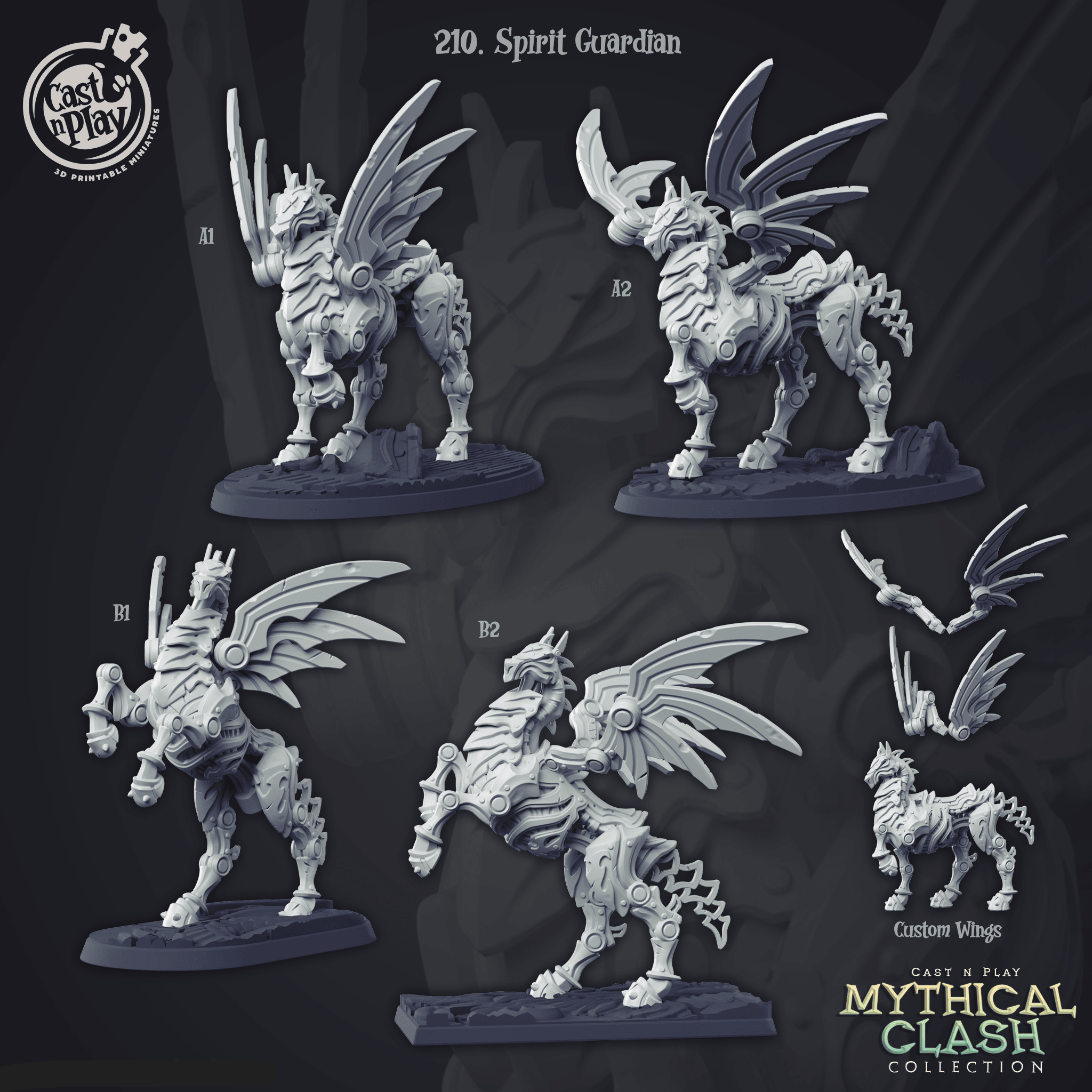 3D Printed Cast n Play Mythical Clash Collection - Spiritual Guardian 28mm 32mm D&D