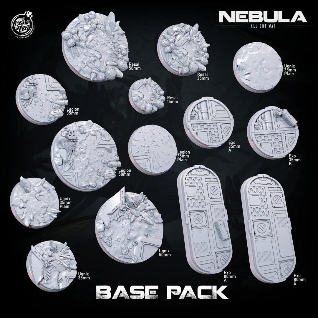 3D Printed Cast n Play Nebula Bases Pack Nebula All Out War 28mm 32mm D&D