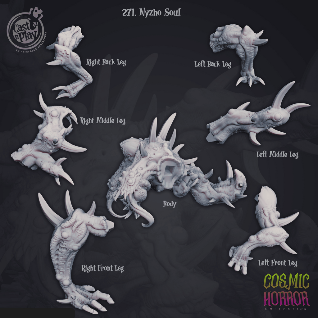 3D Printed Cast n Play Nyzho Soul Cosmic Horrors 28mm 32mm D&D