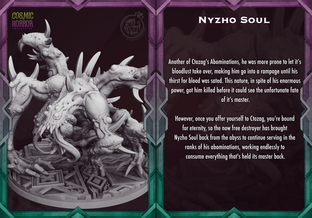 3D Printed Cast n Play Nyzho Soul Cosmic Horrors 28mm 32mm D&D