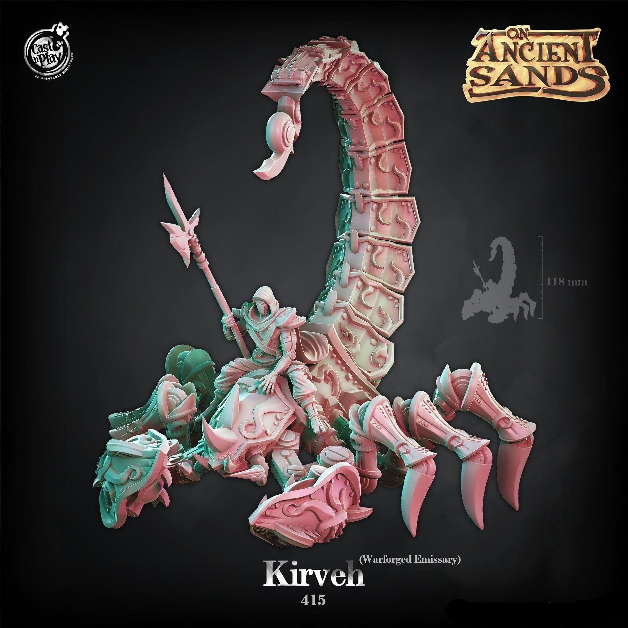 3D Printed Cast n Play On Ancient Sands - Kirveh the Warforged Emissary 28mm 32mm D&D