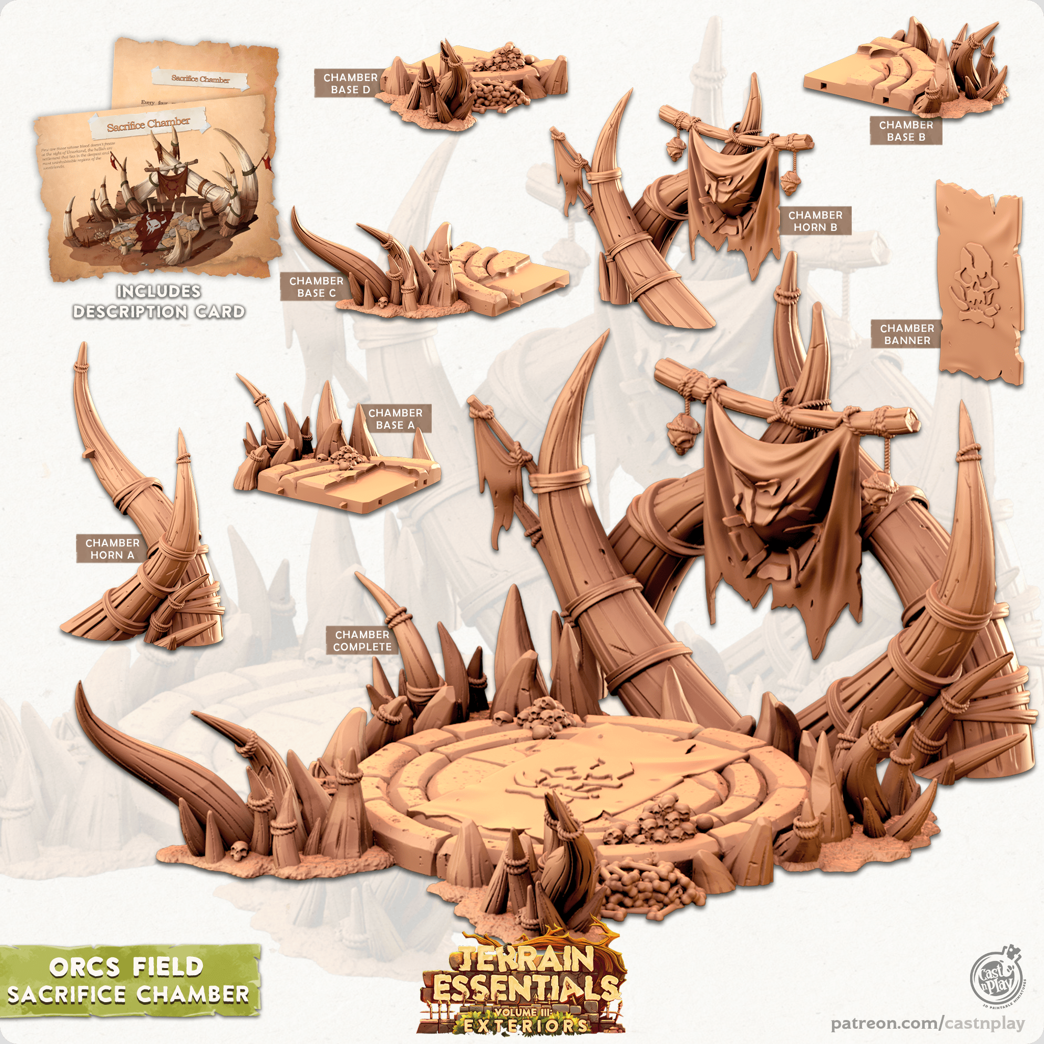 3D Printed Cast n Play Orcs Field Set Sacrifice Chamber 28mm 32mm D&D