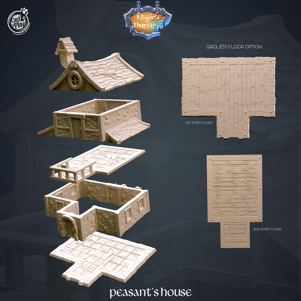 3D Printed Cast n Play Peasant's House Kingdom Of Thamarya 28mm 32mm D&D