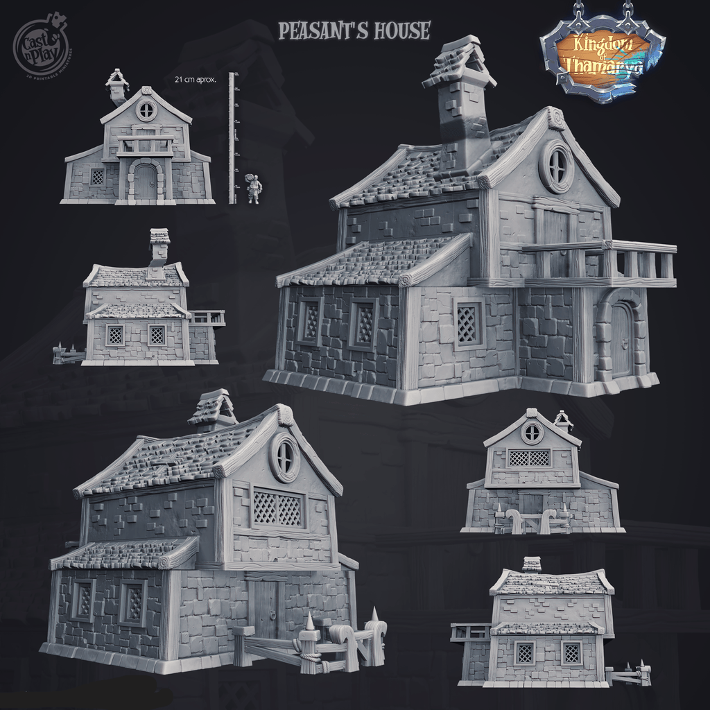3D Printed Cast n Play Peasant's House Kingdom Of Thamarya 28mm 32mm D&D