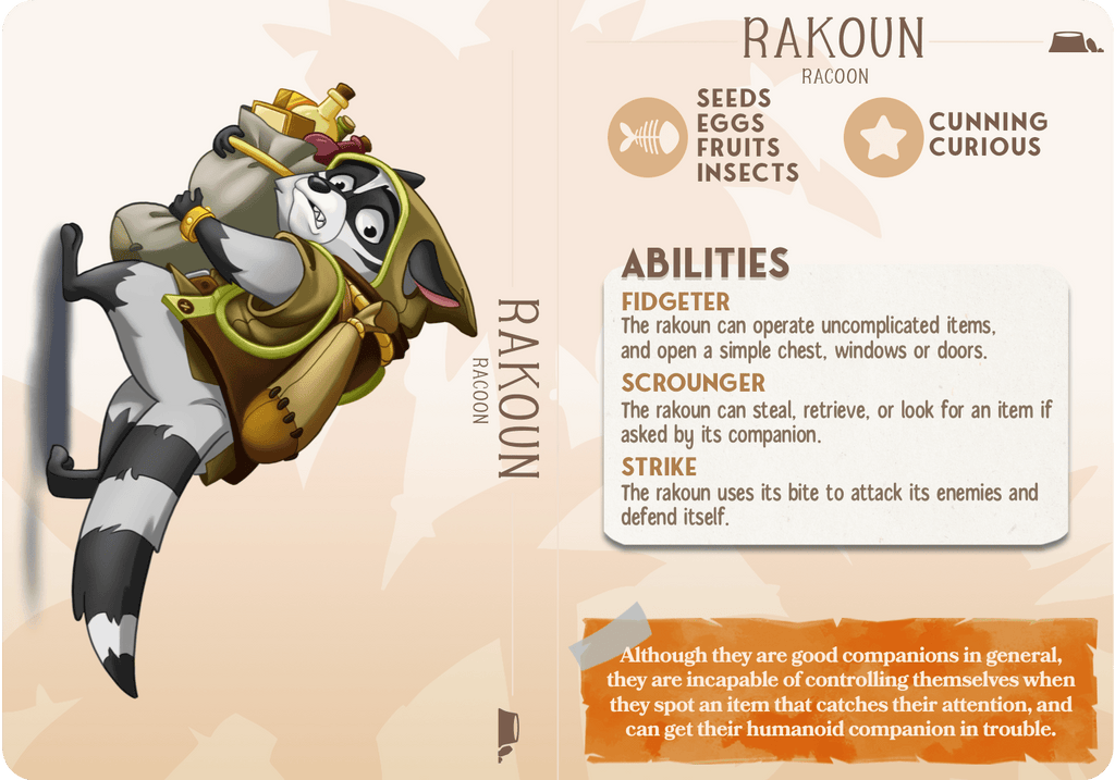 3D Printed Cast n Play Rakoun - Racoon Companions 28mm 32mm D&D