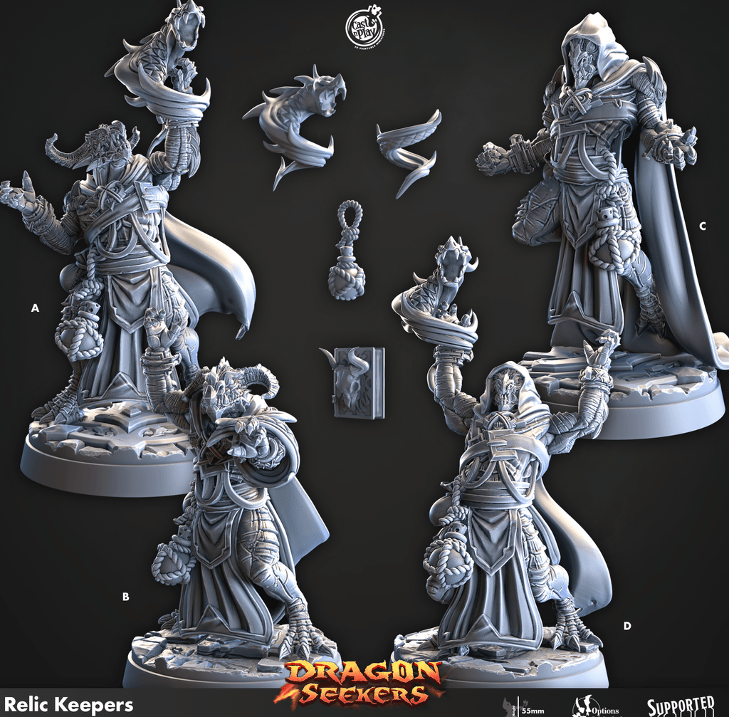 3D Printed Cast n Play Relic Keepers Dragon Seekers 28mm 32mm D&D