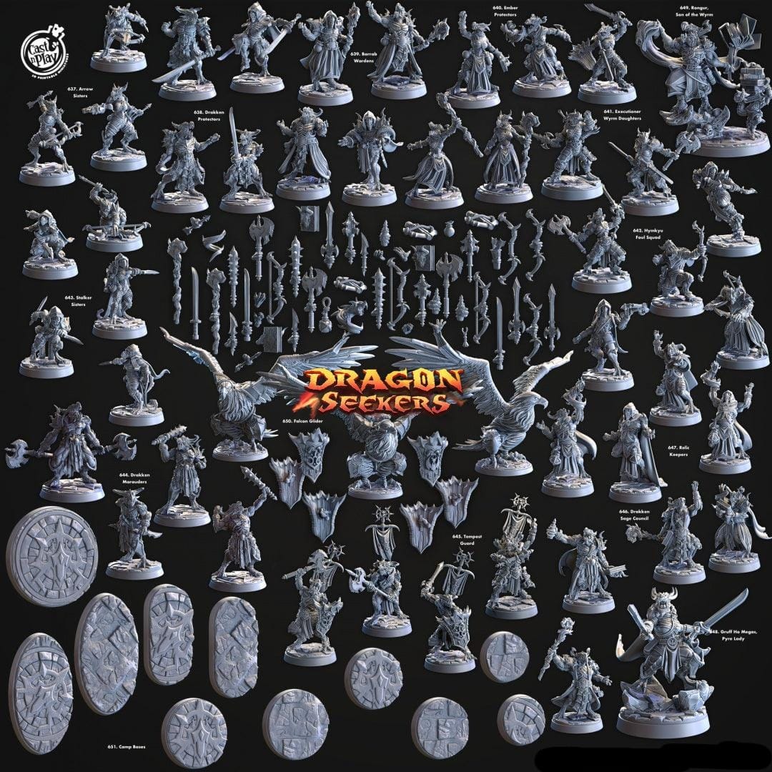 3D Printed Cast n Play Relic Keepers Dragon Seekers 28mm 32mm D&D