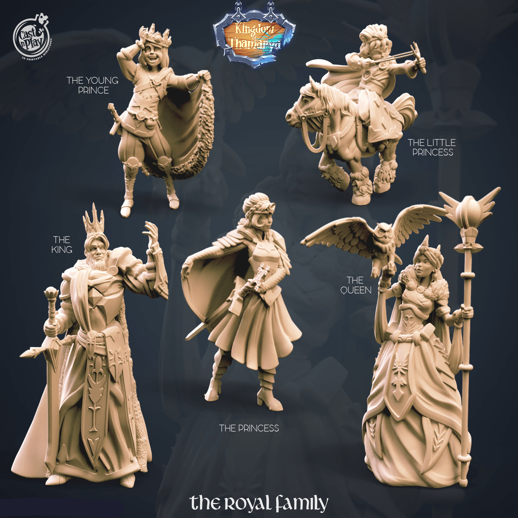 3D Printed Cast n Play Royal Family Pack Kingdom Of Thamarya 28mm 32mm D&D