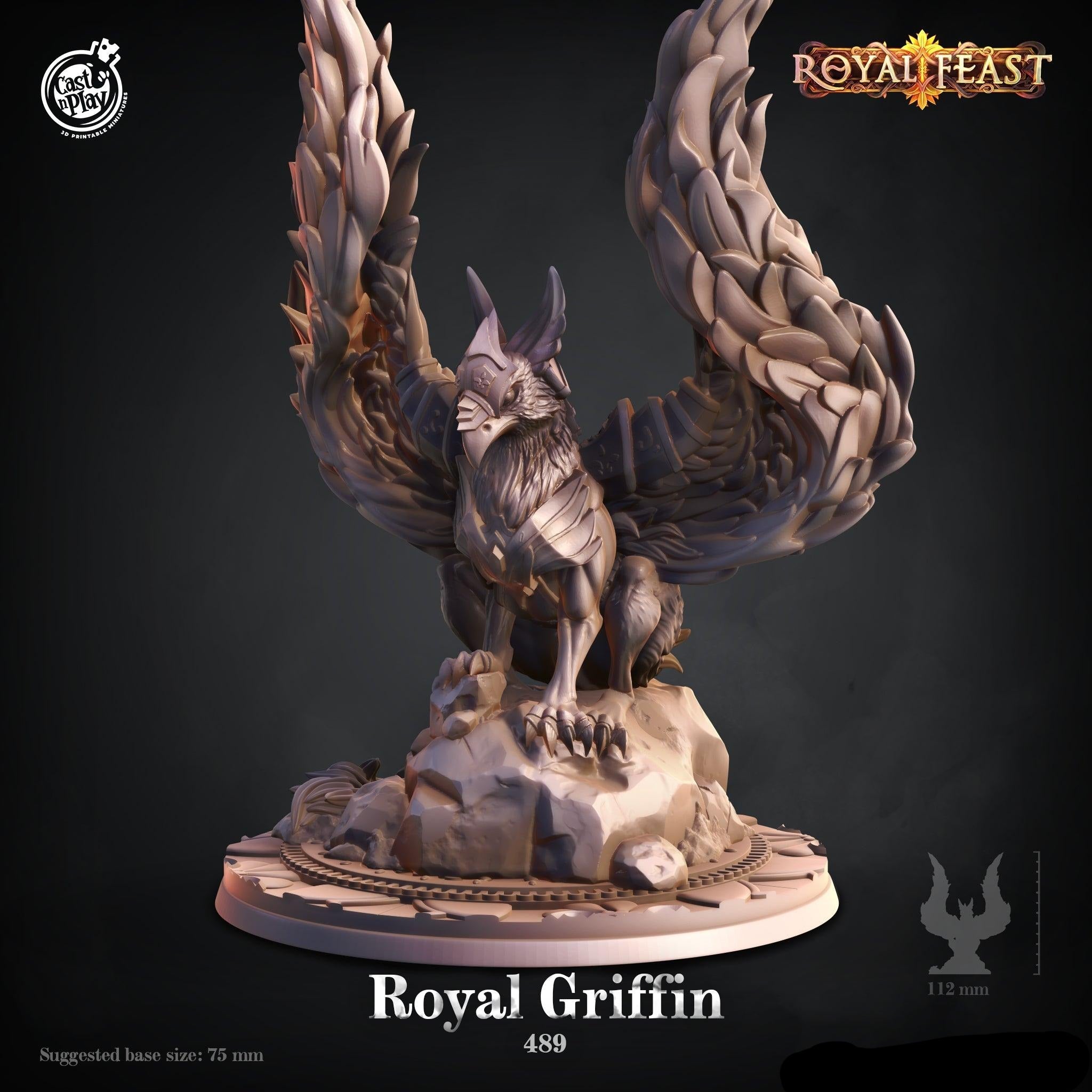 3D Printed Cast n Play Royal Griffin 28mm 32mm D&D