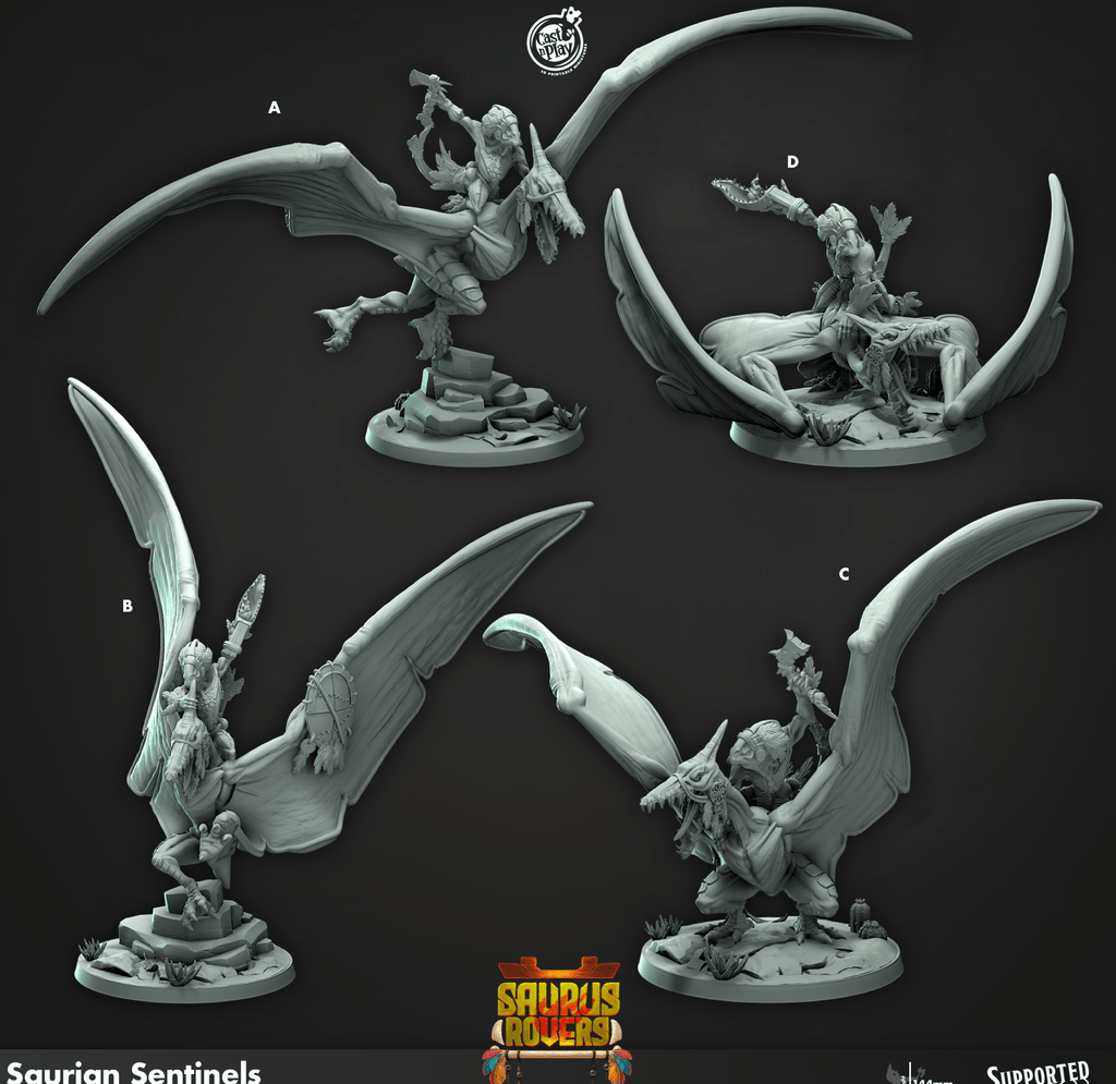 3D Printed Cast n Play Saurian Sentinels Saurus Rovers Set 28mm 32mm D&D