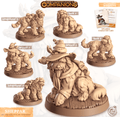 3D Printed Cast n Play Sheppar - Old English Shepherd Companions 28mm 32mm D&D