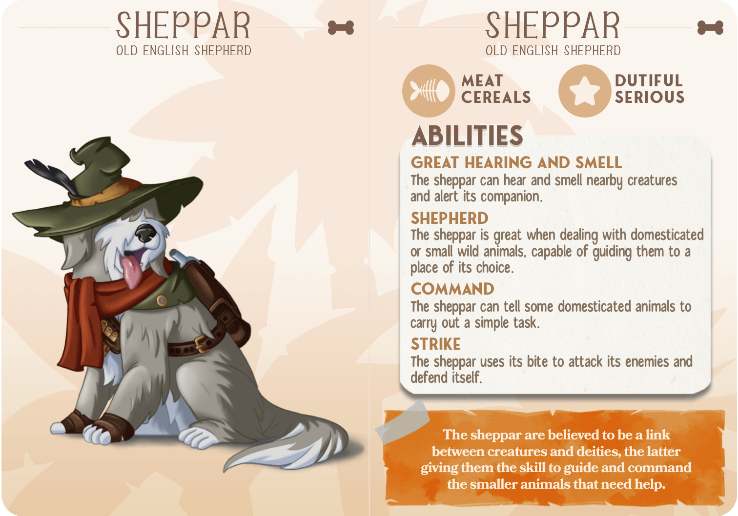 3D Printed Cast n Play Sheppar - Old English Shepherd Companions 28mm 32mm D&D