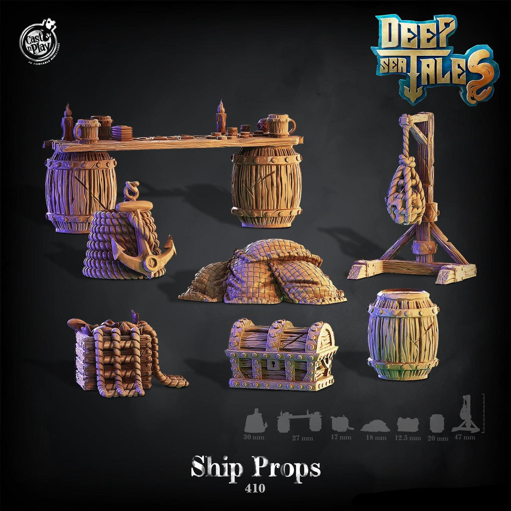3D Printed Cast n Play Ship Props 28mm 32mm D&D