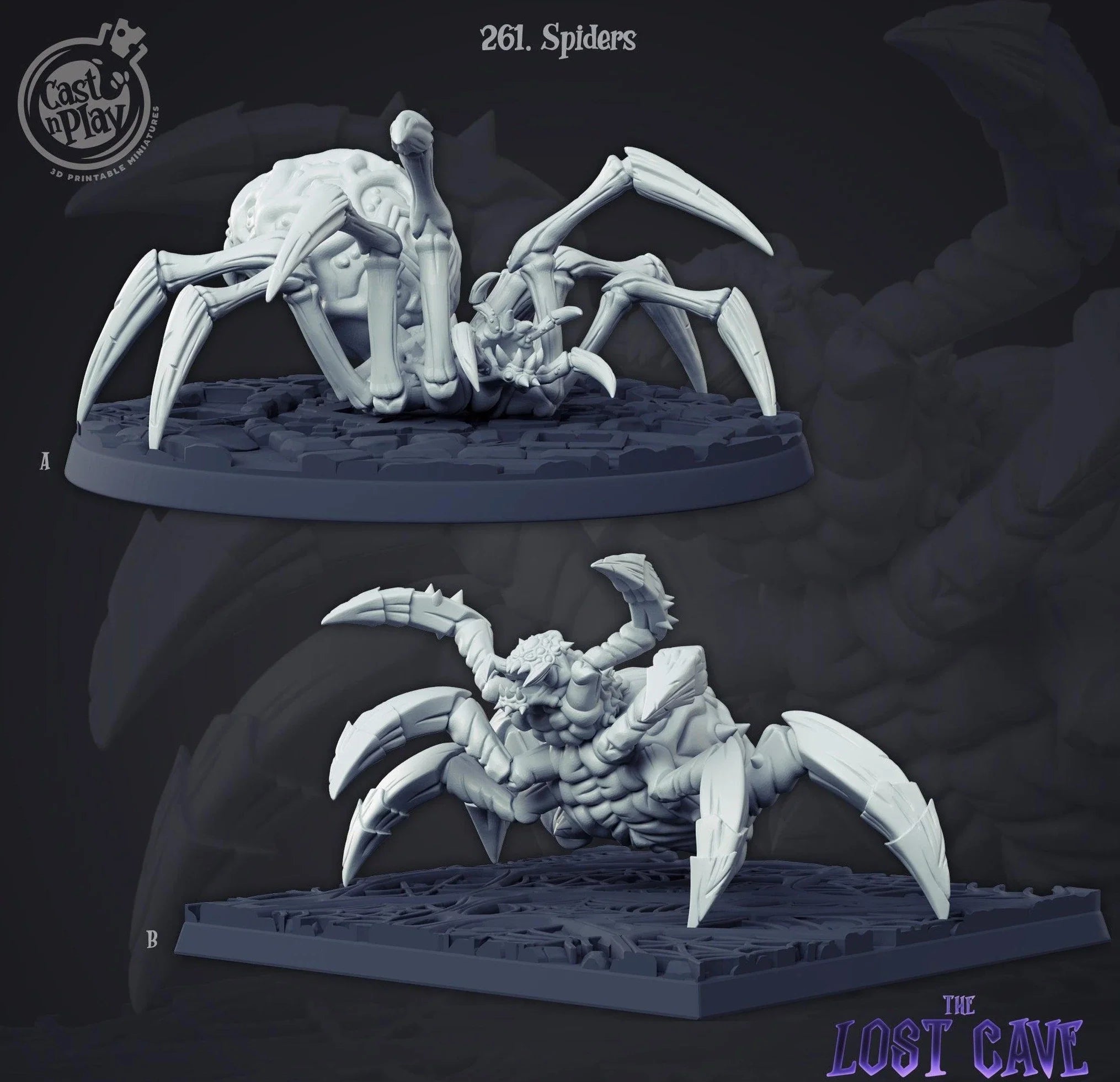 3D Printed Cast n Play Spiders Set 28mm 32mm D&D