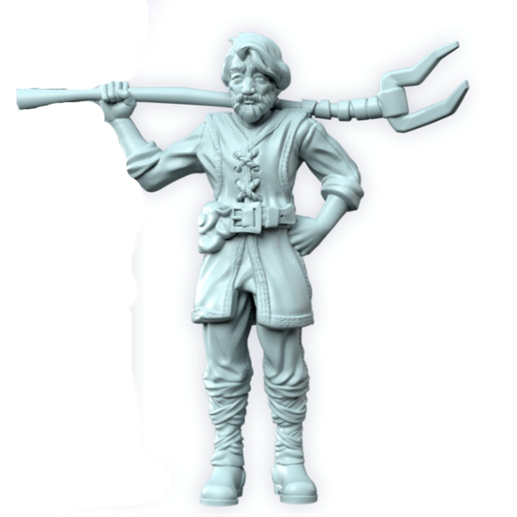 3D Printed Cast n Play Stable Keeper Farmer Kingdom of Thamarya 28mm 32mm D&D