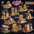 3D Printed Cast n Play Steampunk Workshop Scatter Terrain Set 28mm 32mm D&D