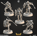 3D Printed Cast n Play Sunrise Maidens Shields of Dawn 28mm 32mm D&D