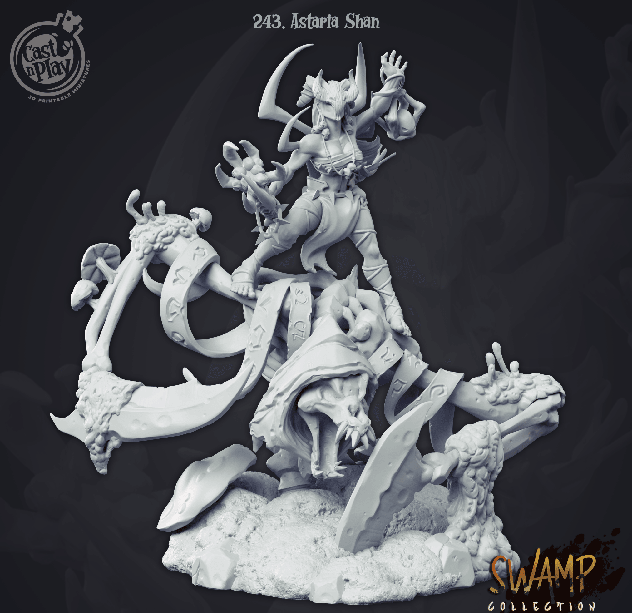 3D Printed Cast n Play Swamp Collection - Astaria Shan The Necromancer 28mm 32mm D&D