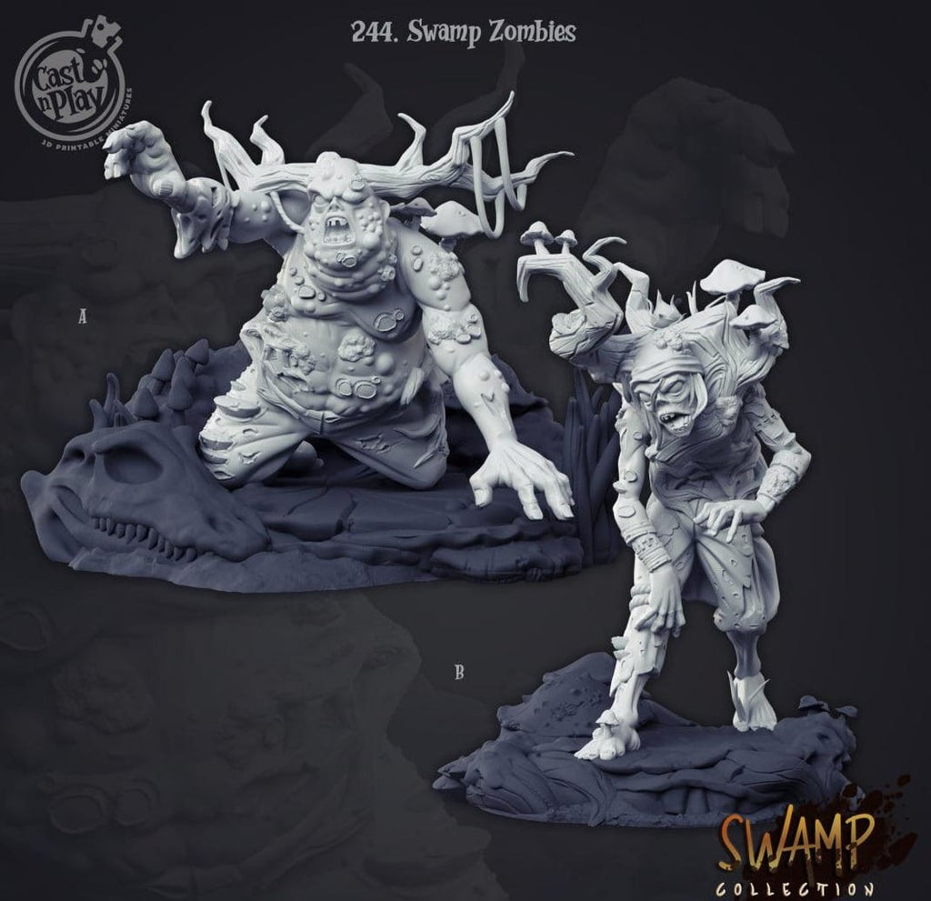3D Printed Cast n Play Swamp Zombies Swamp Collection 28mm 32mm D&D