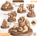 3D Printed Cast n Play Tao - The Panda Companions 28mm 32mm D&D