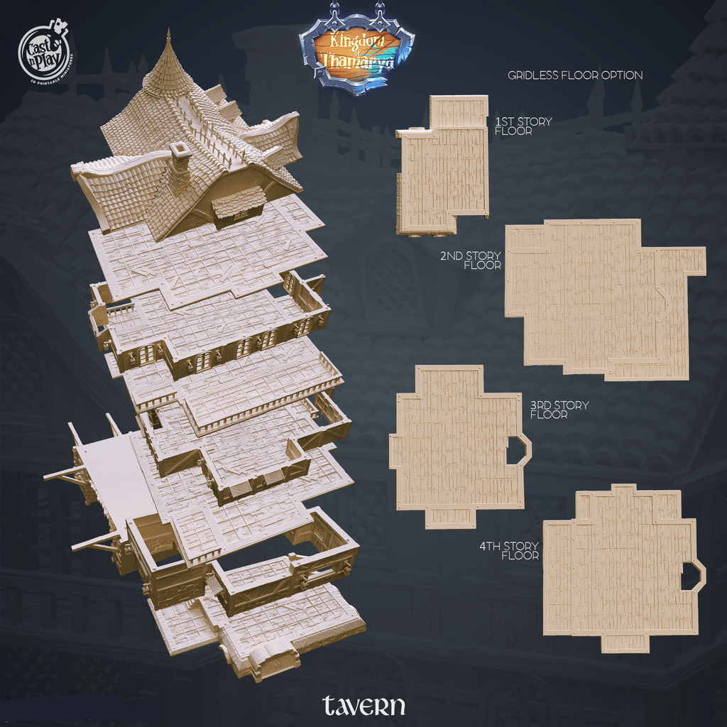 3D Printed Cast n Play Tavern Kingdom Of Thamarya 28mm 32mm D&D