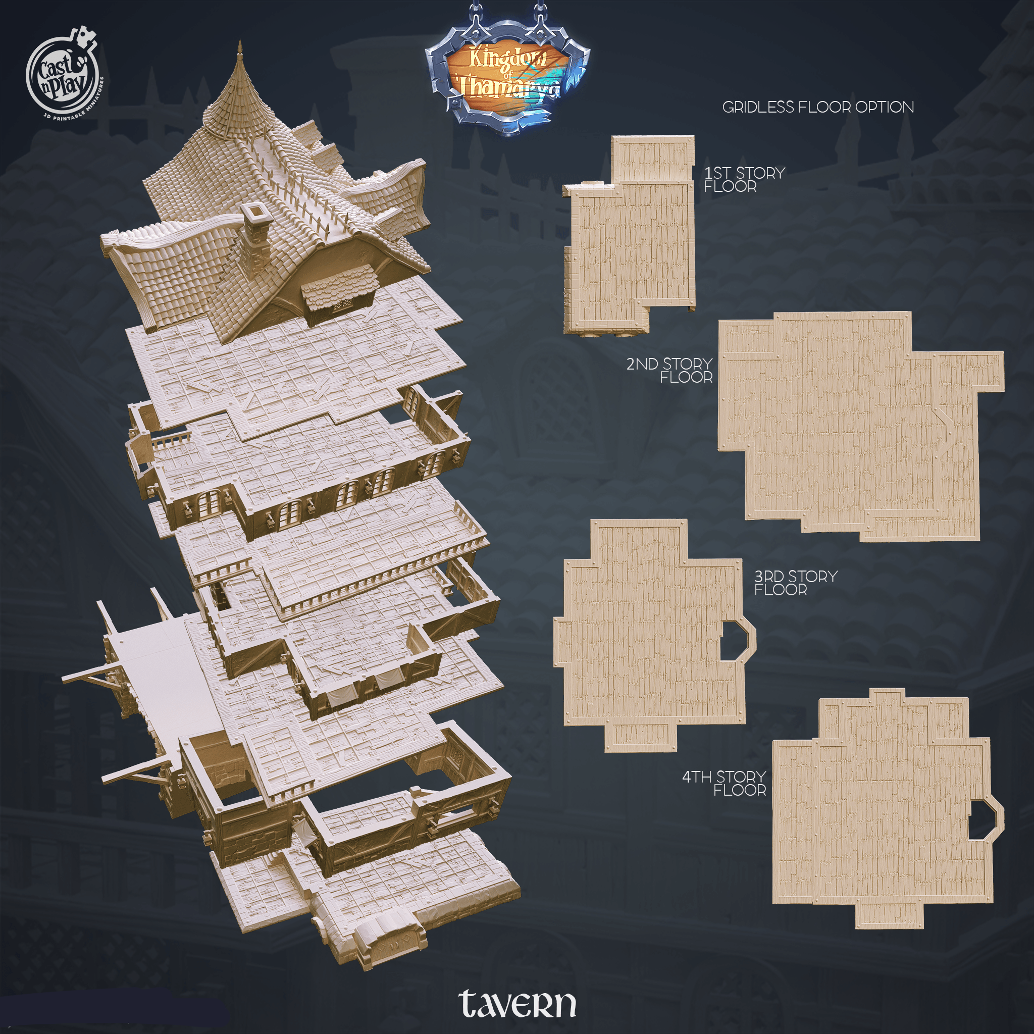 3D Printed Cast n Play Tavern Kingdom Of Thamarya 28mm 32mm D&D