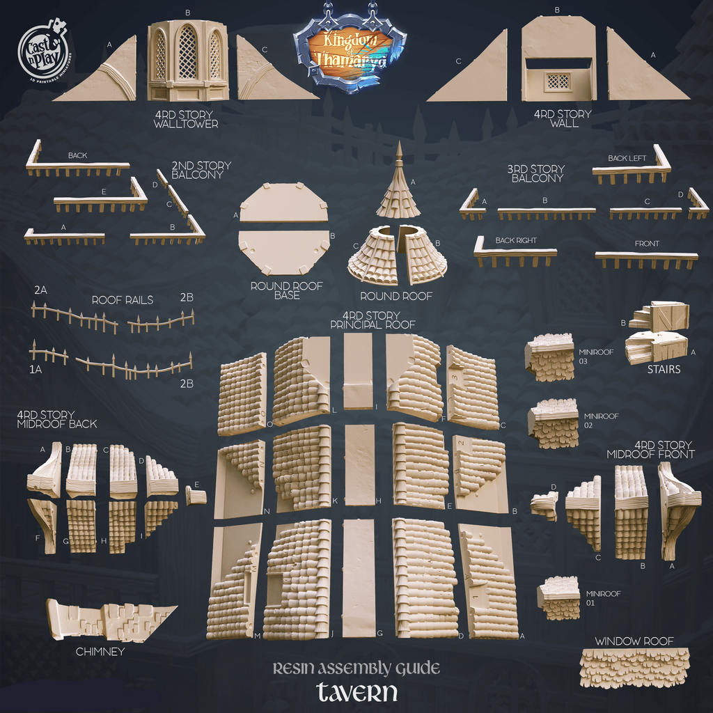 3D Printed Cast n Play Tavern Kingdom Of Thamarya 28mm 32mm D&D