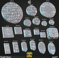 3D Printed Cast n Play Temple Bases Masks of Kiimil 28mm 32mm D&D