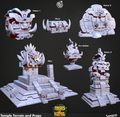 3D Printed Cast n Play Temple Terrain and Props Masks of Kiimil 28 32mm D&D