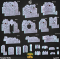 3D Printed Cast n Play Temple Walls Masks of Kiimil 28mm 32mm D&D