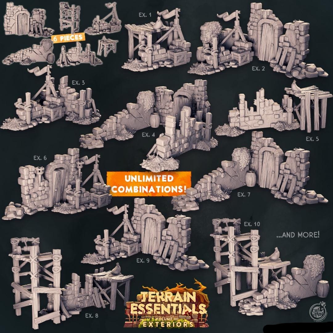 3D Printed Cast n Play Terrain Essentials Exteriors Vol. III - Starter Set 28mm 32mm D&D