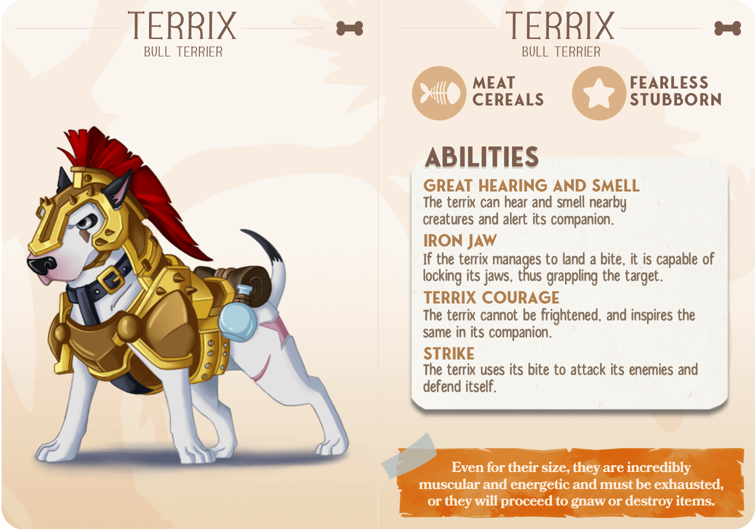 3D Printed Cast n Play Terrix - Bull Terrier Companions 28mm 32mm D&D
