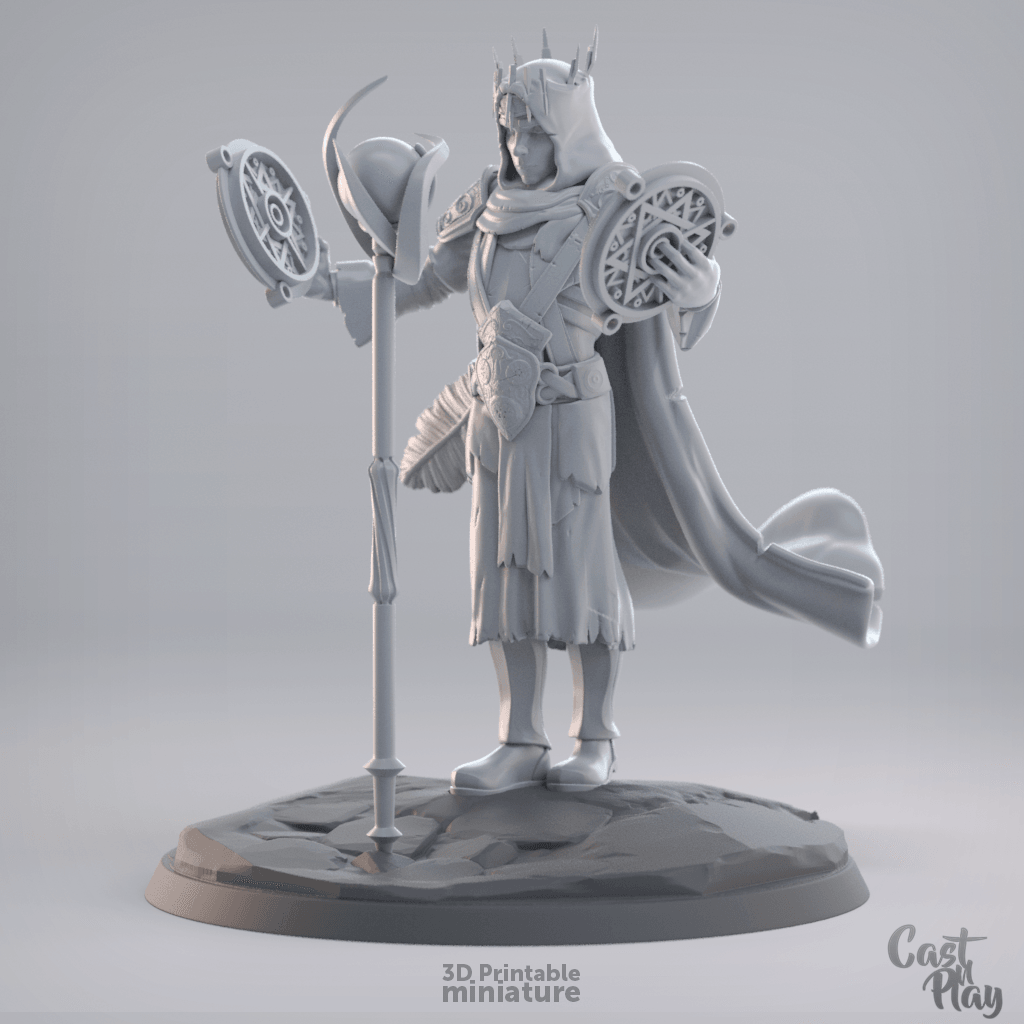 3D Printed Cast n Play - The Mage King 28mm 32mm D&D