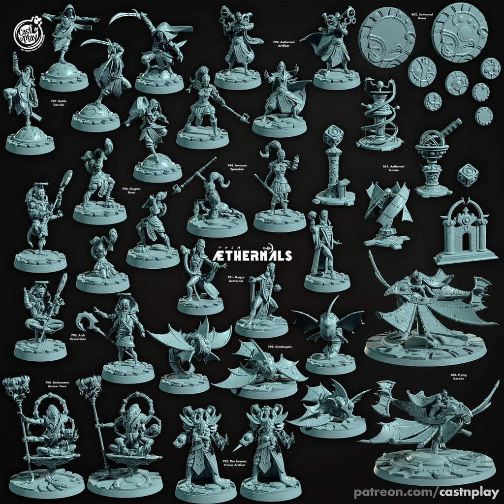 3D Printed Cast n Play The Savant Primer Artificer Aethernals Collection 28mm 32mm D&D
