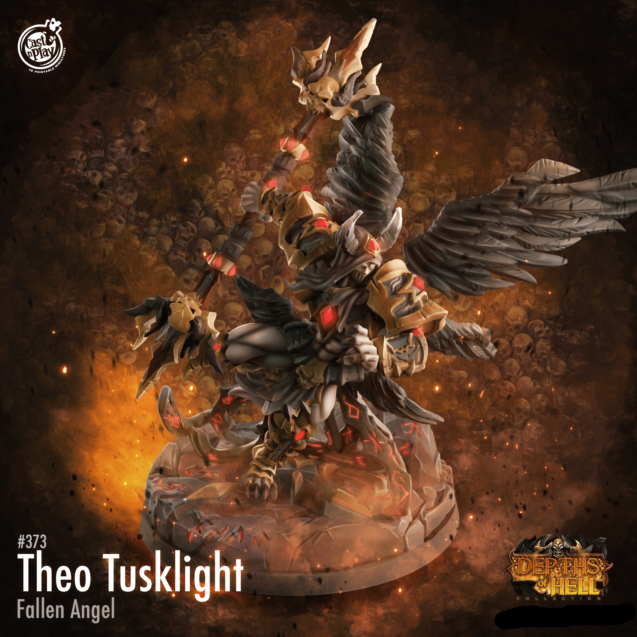 3D Printed Cast n Play Theo Tusklight Depths of Hell 28mm 32mm D&D
