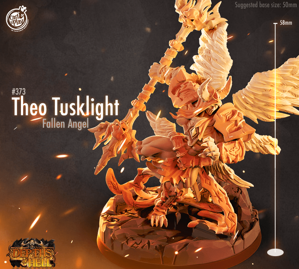 3D Printed Cast n Play Theo Tusklight Depths of Hell 28mm 32mm D&D