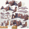 3D Printed Cast n Play Town - Town Ruins Modular Buildings Set 28mm 32mm D&D