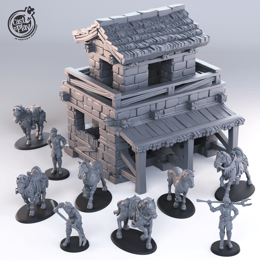 3D Printed Cast n Play Townsfolk First Release 28mm 32mm D&D