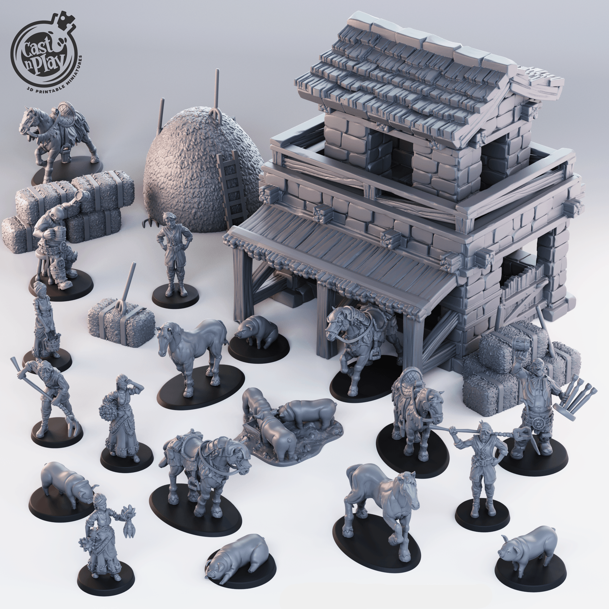 3D Printed Cast n Play Townsfolk Second Release 28mm 32mm D&D