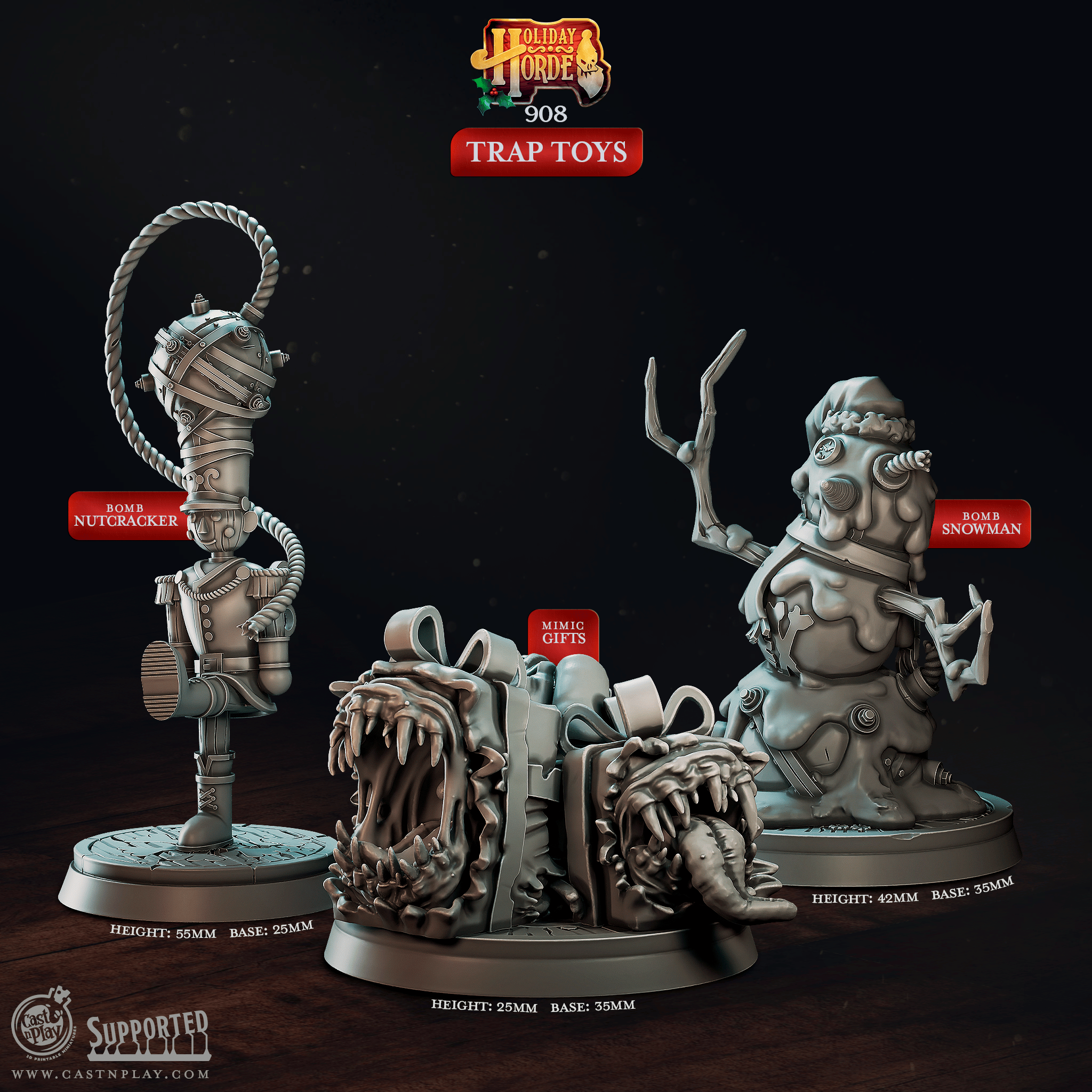 3D Printed Cast n Play Trap Toys Holiday Horde Set 28mm 32mm D&D