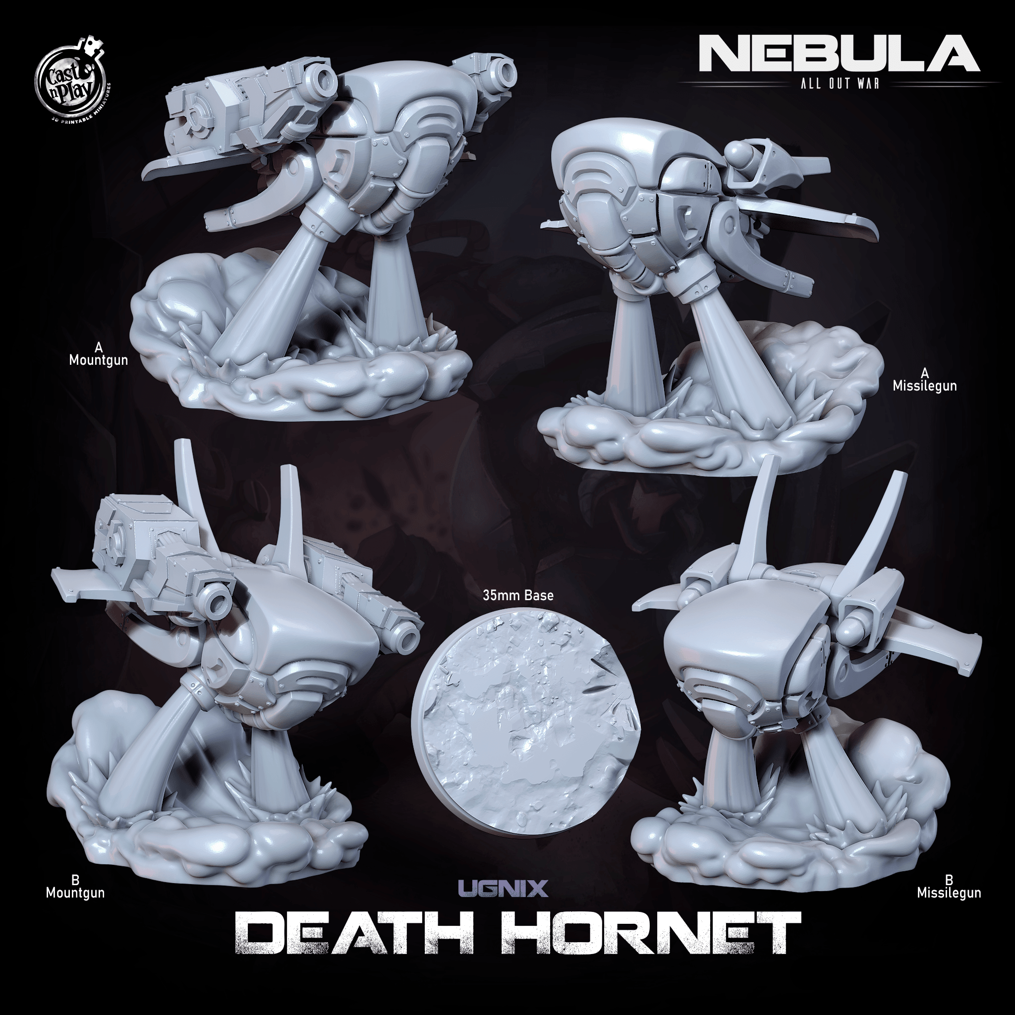 3D Printed Cast n Play Ugnix Death Hornet Drones Nebula All Out War 28mm 32mm D&D
