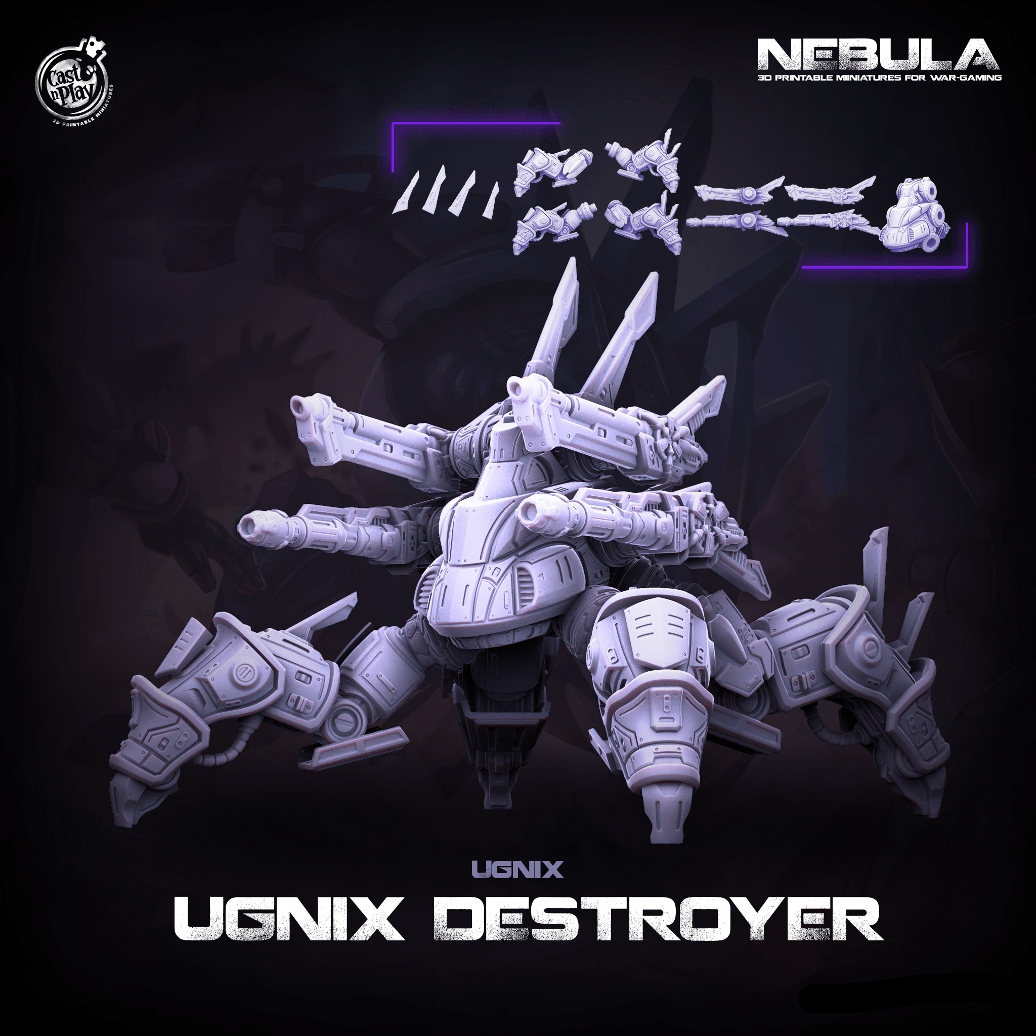 3D Printed Cast n Play Ugnix Titan Nebula All Out War 28mm 32mm D&D
