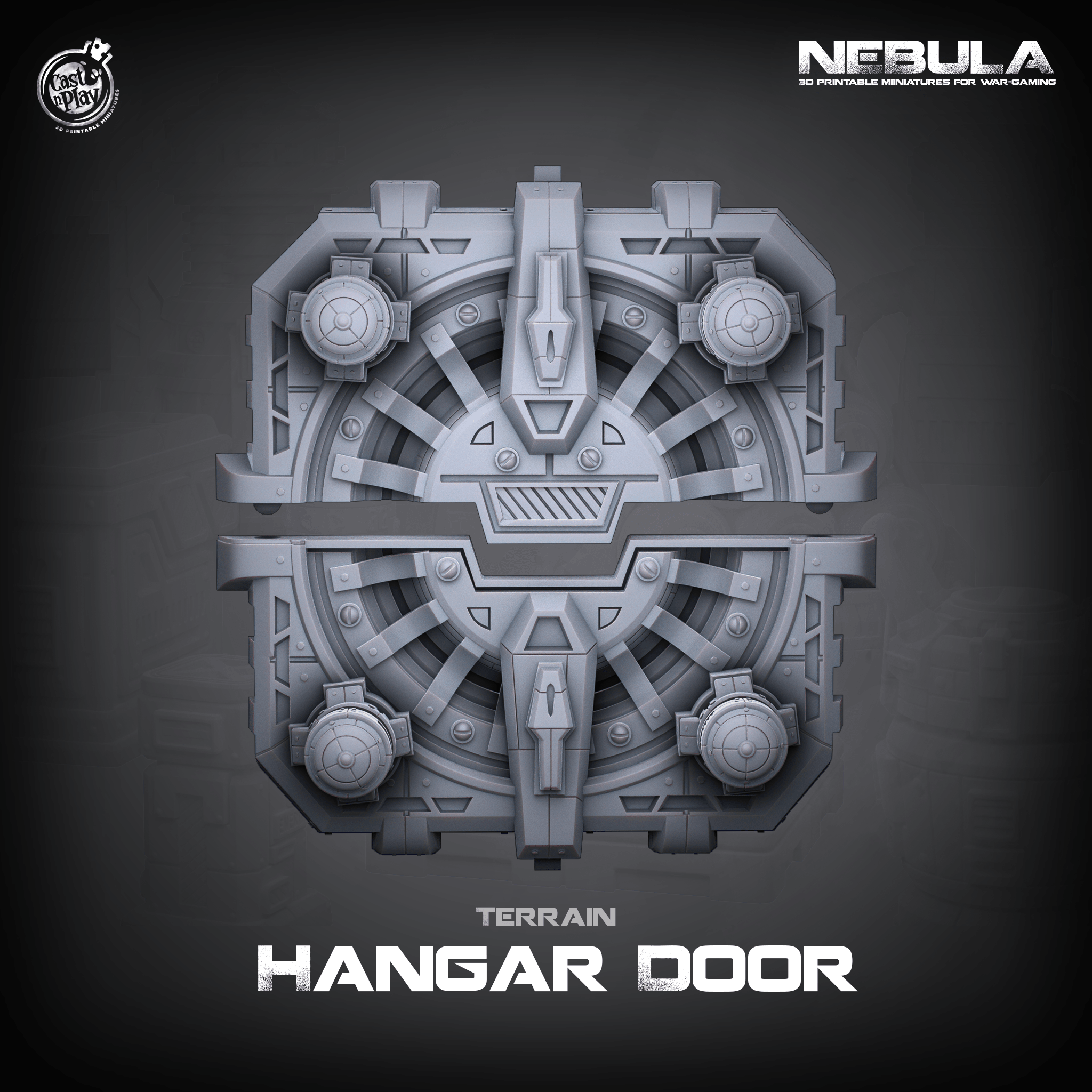 3D Printed Cast n Play Underground Hangar Door Nebula Origins 28mm 32mm D&D
