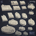 3D Printed Cast n Play Uru-Can Bases Set 28mm 32mm D&D