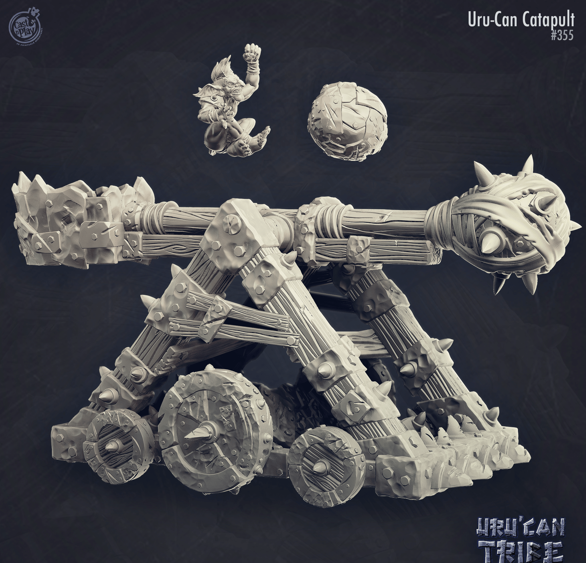 3D Printed Cast n Play Uru-Can Catapult Uru'Can Tribe 28mm 32mm D&D