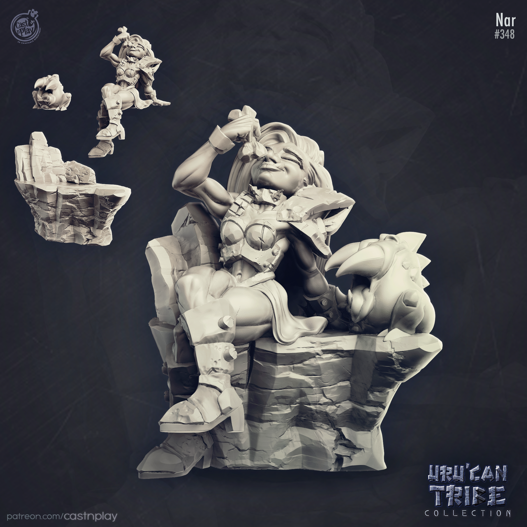 3D Printed Cast n Play Uru Can Tribe - Nar Goblin Lady 28mm 32mm D&D